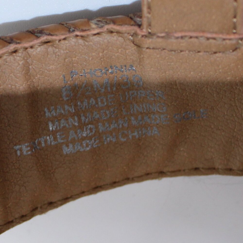 Lucky Brand Women's Brown Woven Strap Low Wedge Open Toe Sandals 6.5M - Picture 2 of 10